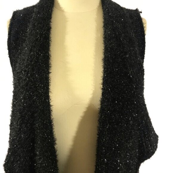 Vera Wang Simply Vera Sparkle Gold Fleck Metallic/Black Vest – Size Medium - Picture 4 of 6